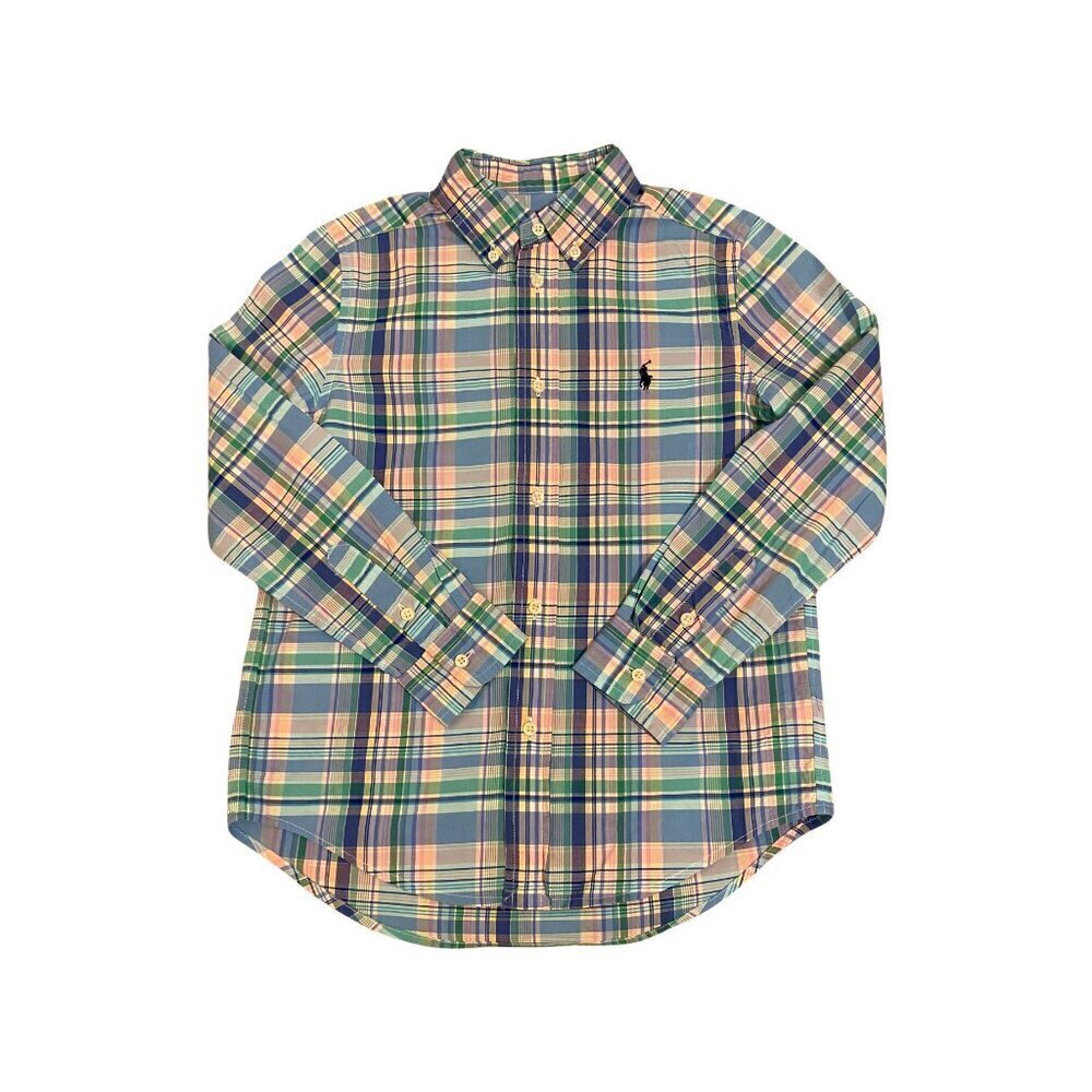 Ralph Lauren Boy's Pastel Plaid Shirt - Size 7 - Like New!
